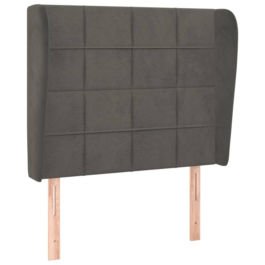 Testiera ad Orecchio GrigioScuro 103x23x118/128cm in Velluto