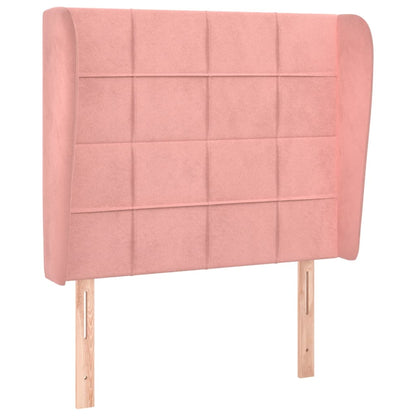 Testiera ad Orecchio Rosa 103x23x118/128 cm in Velluto