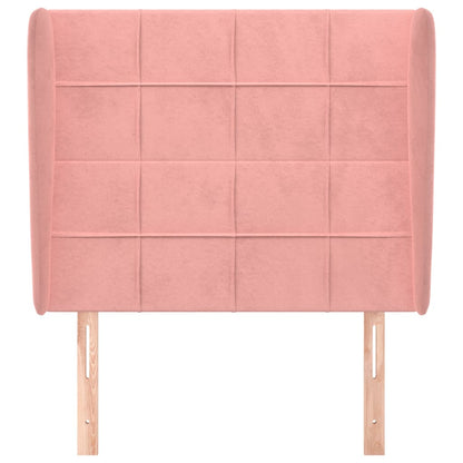 Testiera ad Orecchio Rosa 103x23x118/128 cm in Velluto