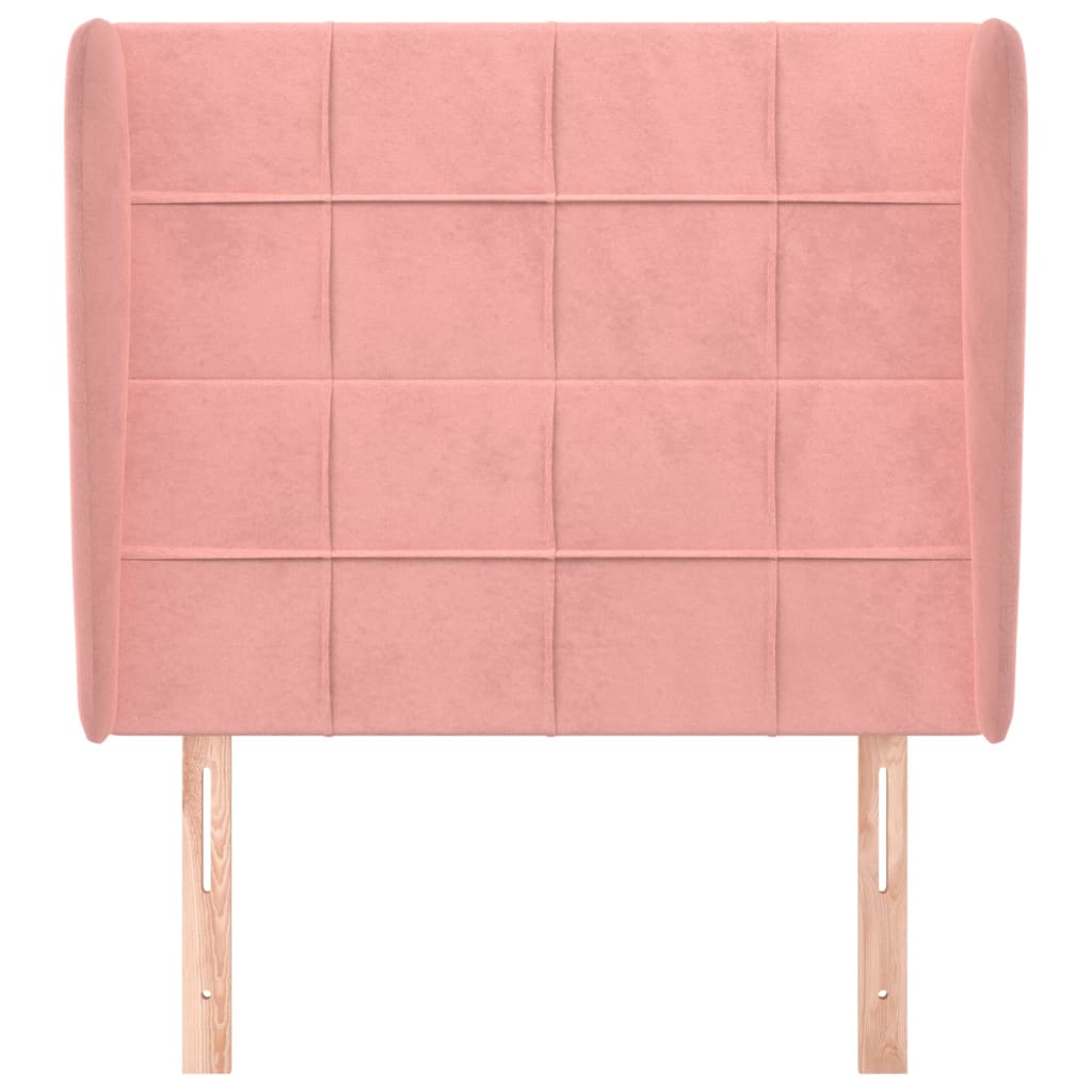 Testiera ad Orecchio Rosa 103x23x118/128 cm in Velluto