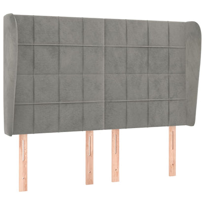 Testiera ad Orecchio Grigio Chiaro 147x23x118/128 cm in Velluto