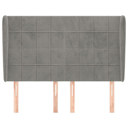 Testiera ad Orecchio Grigio Chiaro 147x23x118/128 cm in Velluto