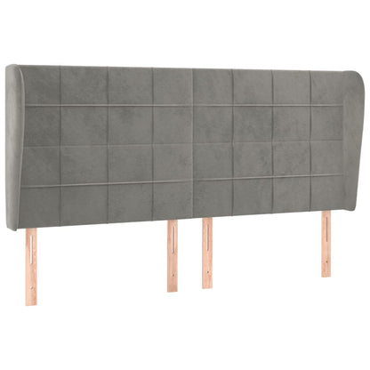 Testiera ad Orecchio Grigio Chiaro 163x23x118/128 cm in Velluto