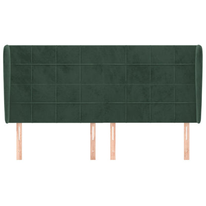 Testiera ad Orecchio Verde Scuro 183x23x118/128cm in Velluto