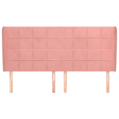 Testiera ad Orecchio Rosa 183x23x118/128 cm in Velluto
