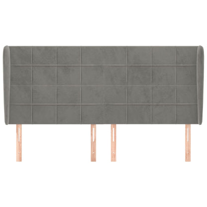 Testiera ad Orecchio Grigio Chiaro 203x23x118/128 cm in Velluto