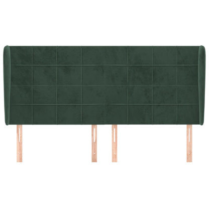 Testiera ad Orecchio Verde Scuro 203x23x118/128cm in Velluto