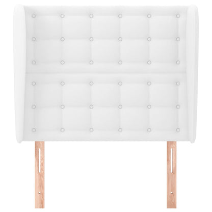 Testiera ad Orecchio Bianca 83x23x118/128 cm in Similpelle