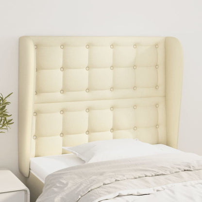 Testiera ad Orecchio Crema 83x23x118/128 cm in Similpelle