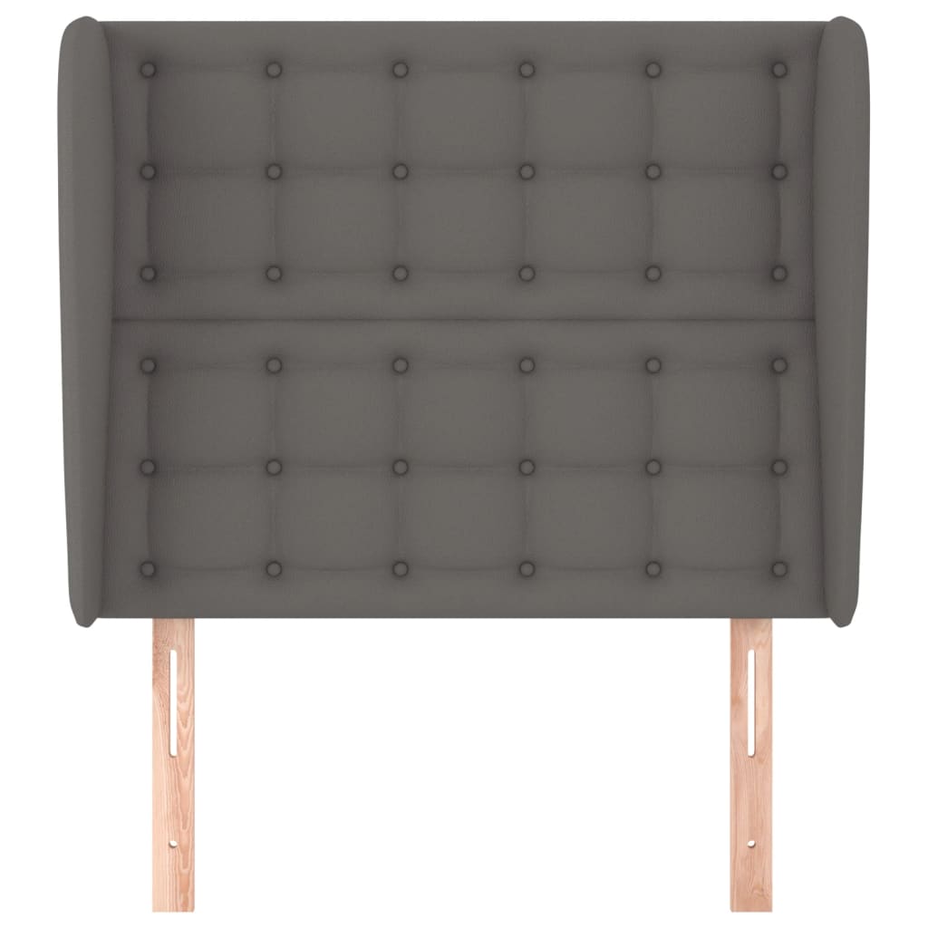 Testiera ad Orecchio Grigia 83x23x118/128 cm in Similpelle