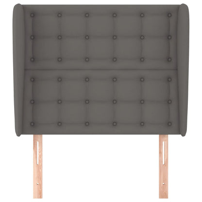 Testiera ad Orecchio Grigia 83x23x118/128 cm in Similpelle