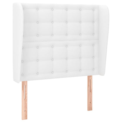 Testiera ad Orecchio Bianca 93x23x118/128 cm in Similpelle