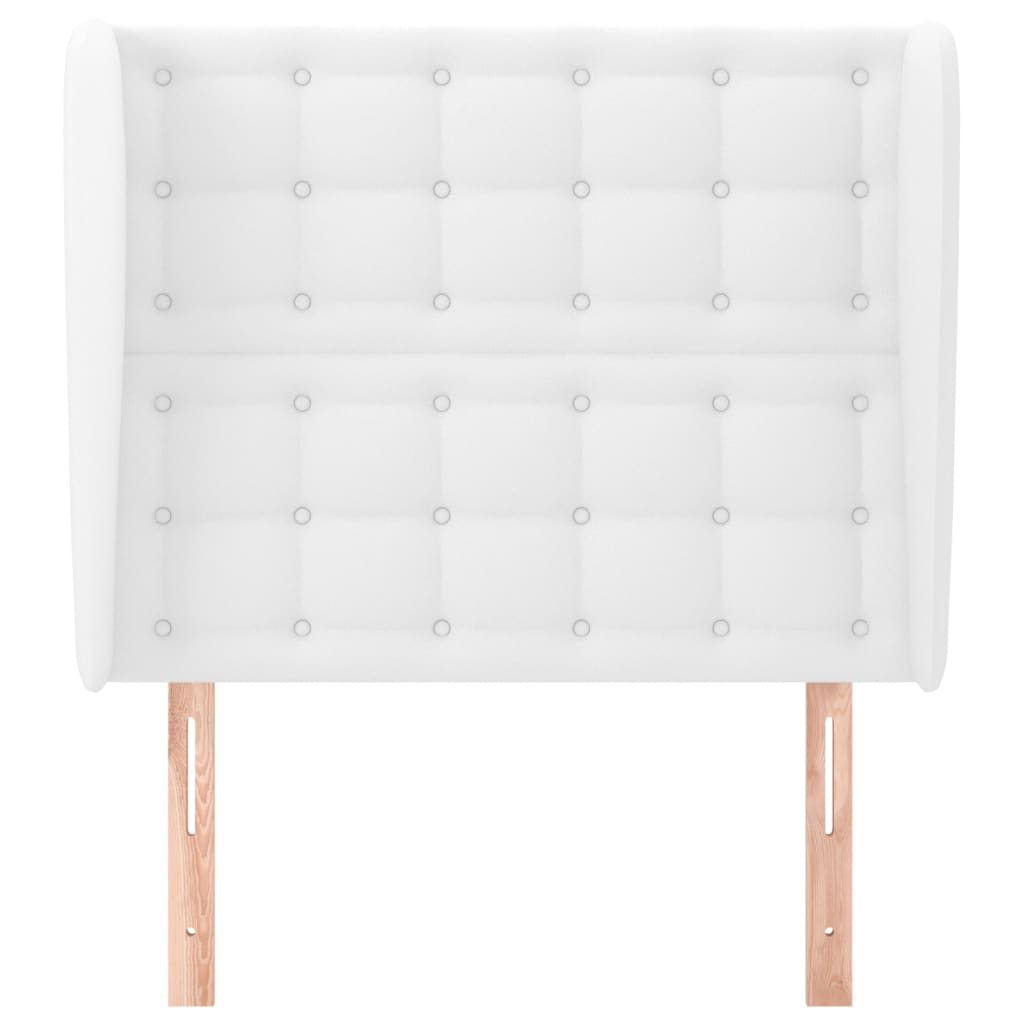 Testiera ad Orecchio Bianca 93x23x118/128 cm in Similpelle
