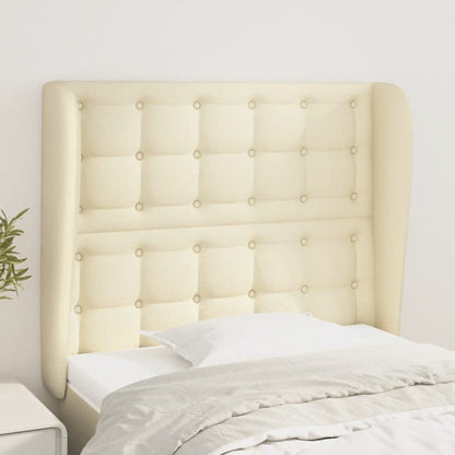 Testiera ad Orecchio Crema 103x23x118/128 cm in Similpelle