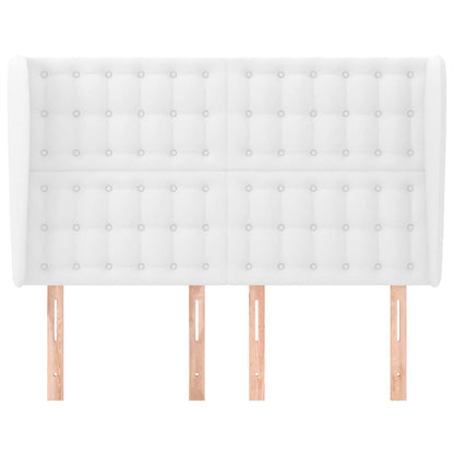 Testiera ad Orecchio Bianca 147x23x118/128 cm in Similpelle