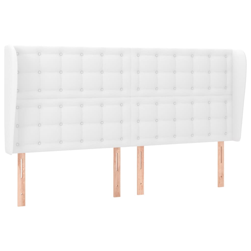 Testiera ad Orecchio Bianca 163x23x118/128 cm in Similpelle
