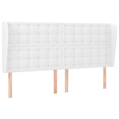Testiera ad Orecchio Bianca 163x23x118/128 cm in Similpelle