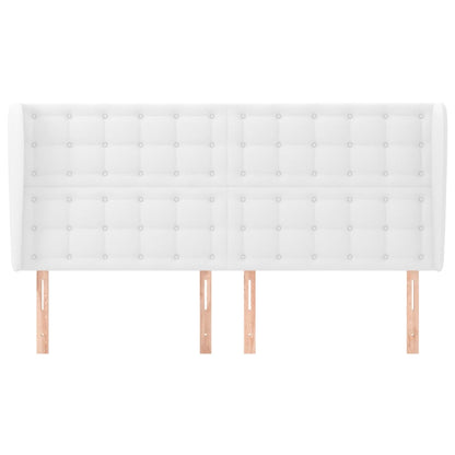 Testiera ad Orecchio Bianca 163x23x118/128 cm in Similpelle
