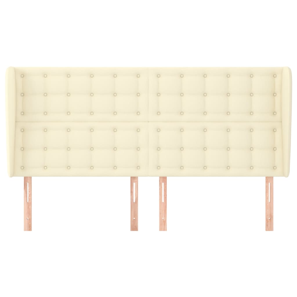 Testiera ad Orecchio Crema 163x23x118/128 cm in Similpelle