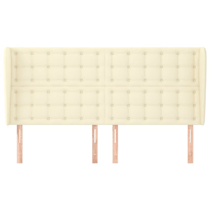 Testiera ad Orecchio Crema 163x23x118/128 cm in Similpelle