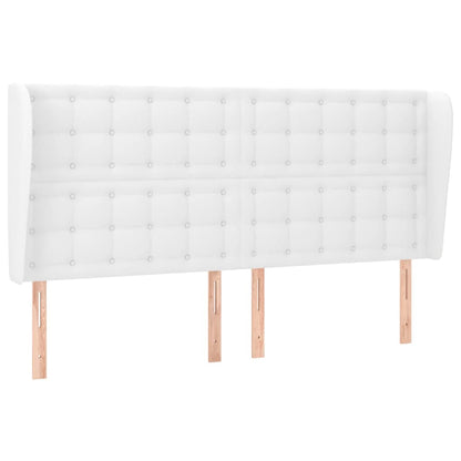 Testiera ad Orecchio Bianca 183x23x118/128 cm in Similpelle