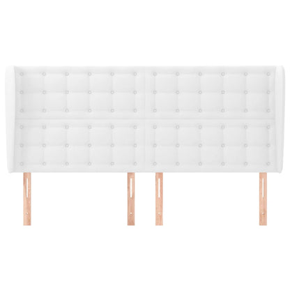 Testiera ad Orecchio Bianca 183x23x118/128 cm in Similpelle