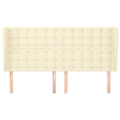Testiera ad Orecchio Crema 183x23x118/128 cm in Similpelle