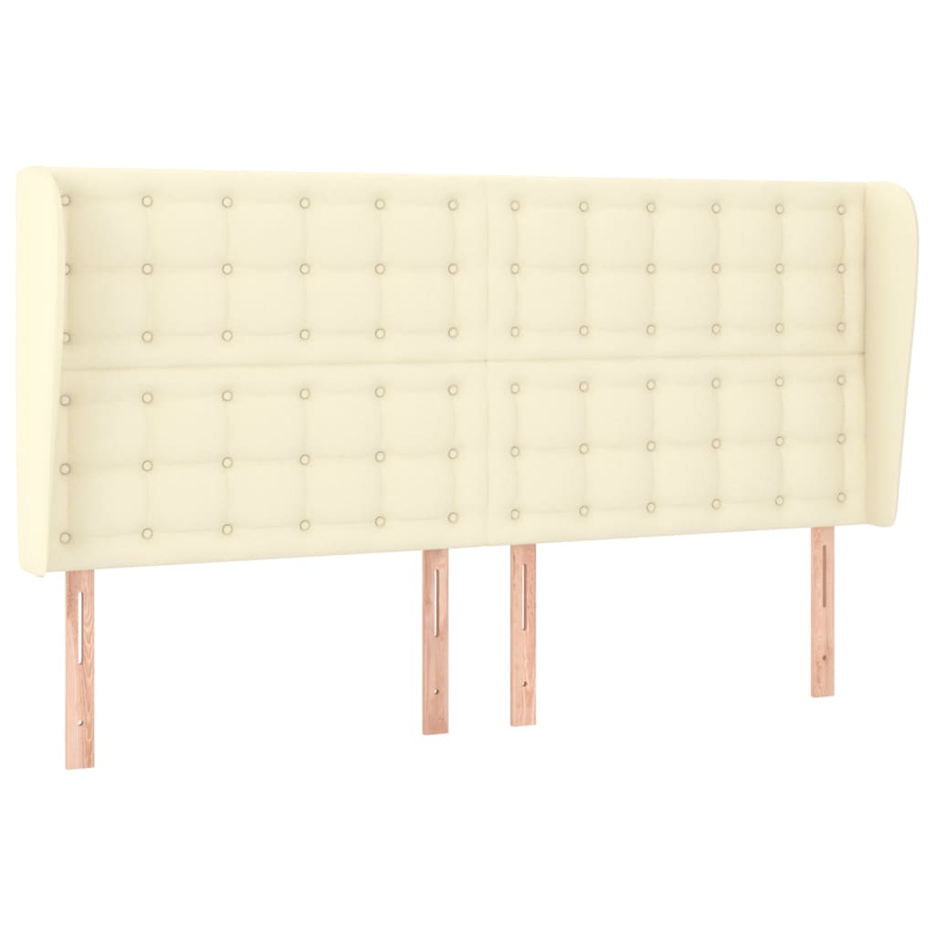Testiera ad Orecchio Crema 203x23x118/128 cm in Similpelle