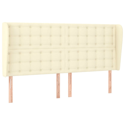 Testiera ad Orecchio Crema 203x23x118/128 cm in Similpelle