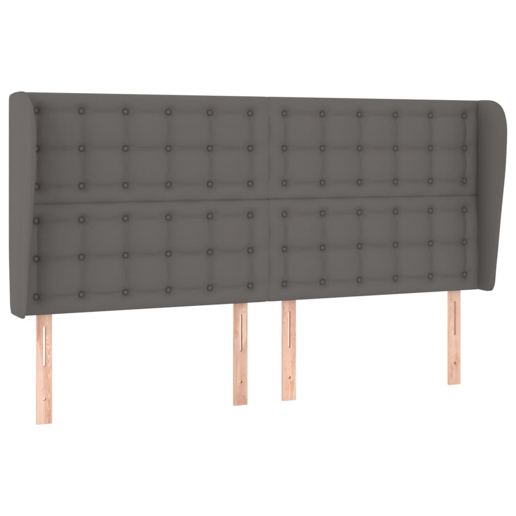 Testiera ad Orecchio Grigio 203x23x118/128cm in Similpelle