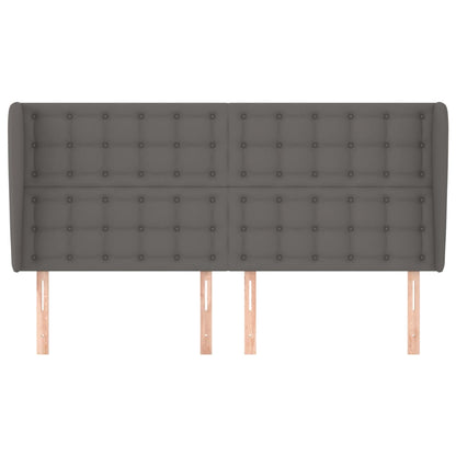 Testiera ad Orecchio Grigio 203x23x118/128cm in Similpelle