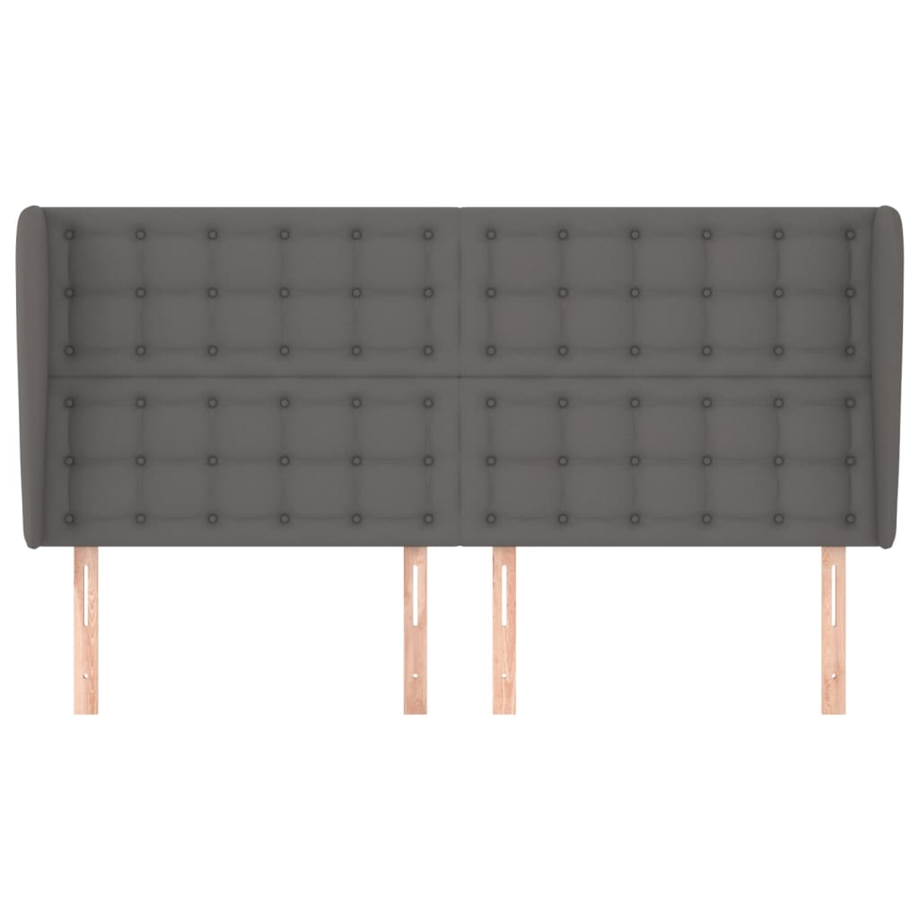 Testiera ad Orecchio Grigio 203x23x118/128cm in Similpelle