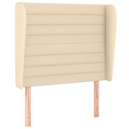 Testiera ad Orecchio Crema 83x23x118/128 cm in Tessuto