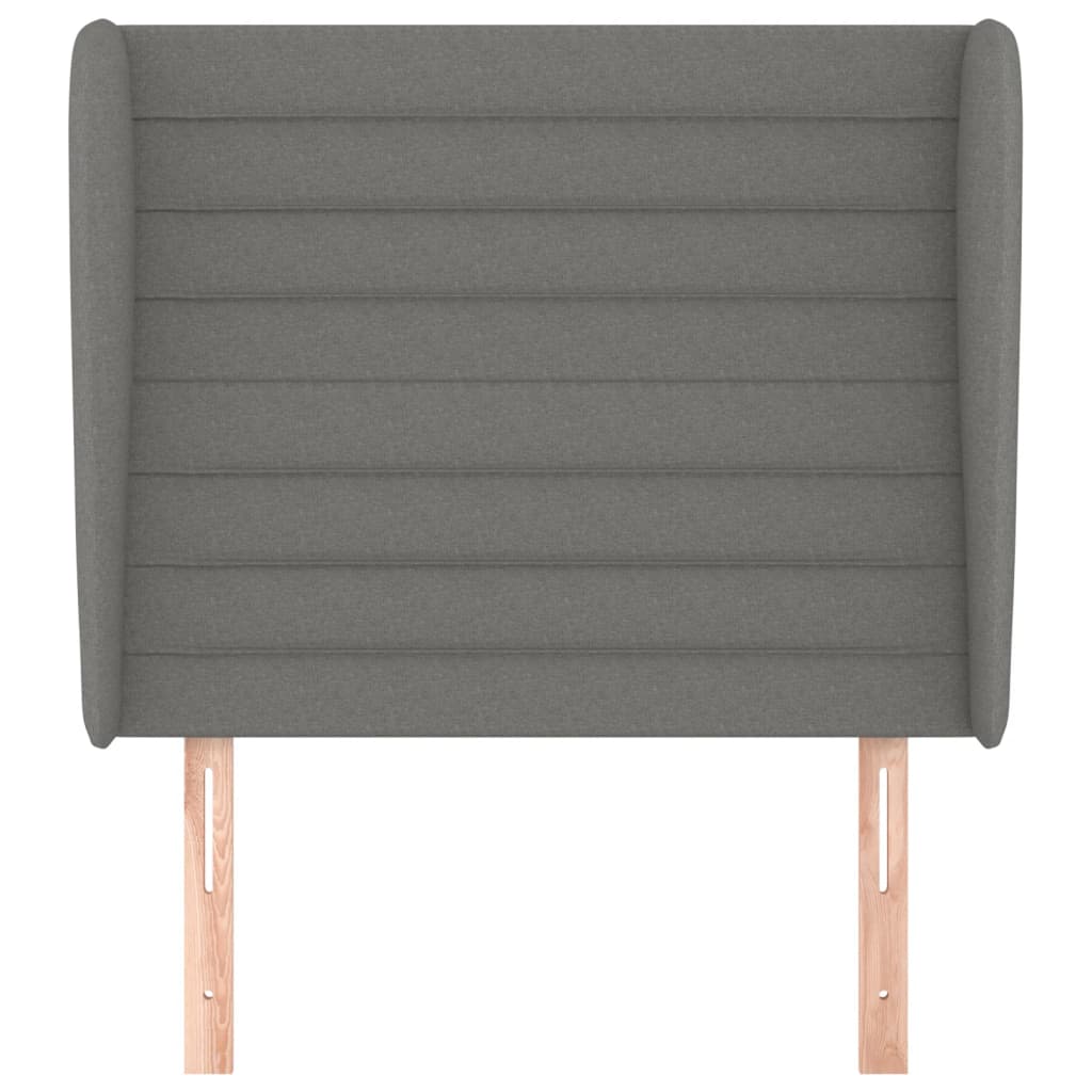 Testiera ad Orecchio Grigio Scuro 93x23x118/128 cm in Tessuto