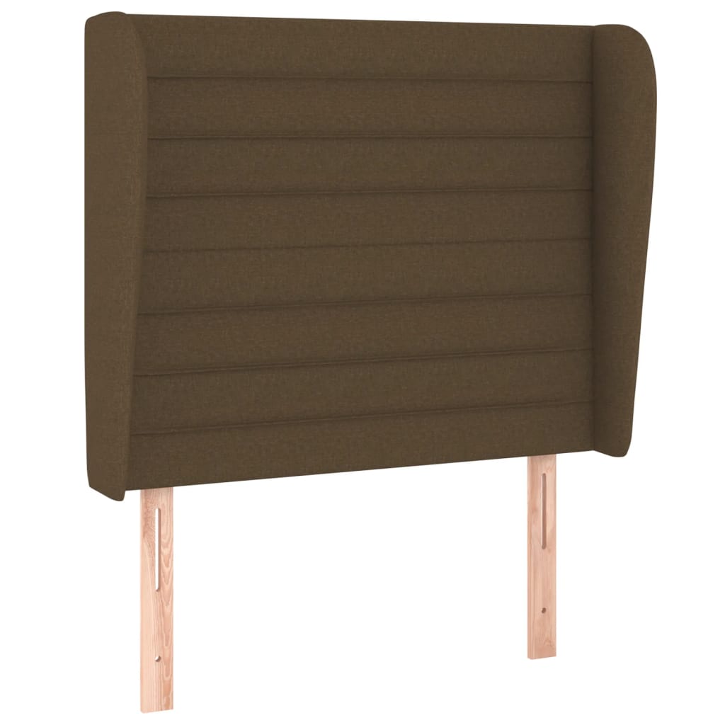 Testiera ad Orecchio Marrone Scuro 93x23x118/128 cm in Tessuto