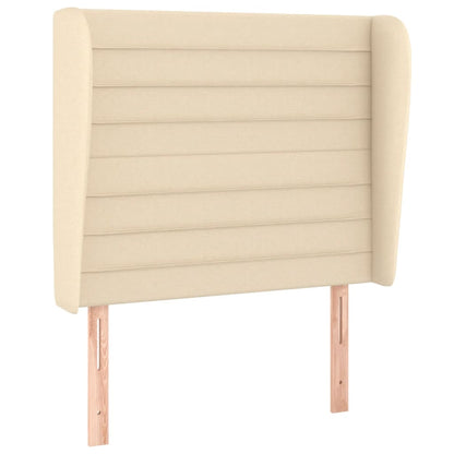 Testiera ad Orecchio Crema 93x23x118/128 cm in Tessuto