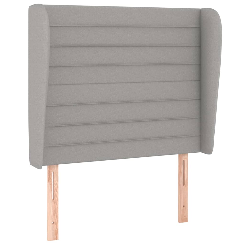 Testiera ad Orecchio Grigio Chiaro 103x23x118/128 cm in Tessuto