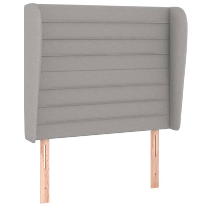 Testiera ad Orecchio Grigio Chiaro 103x23x118/128 cm in Tessuto