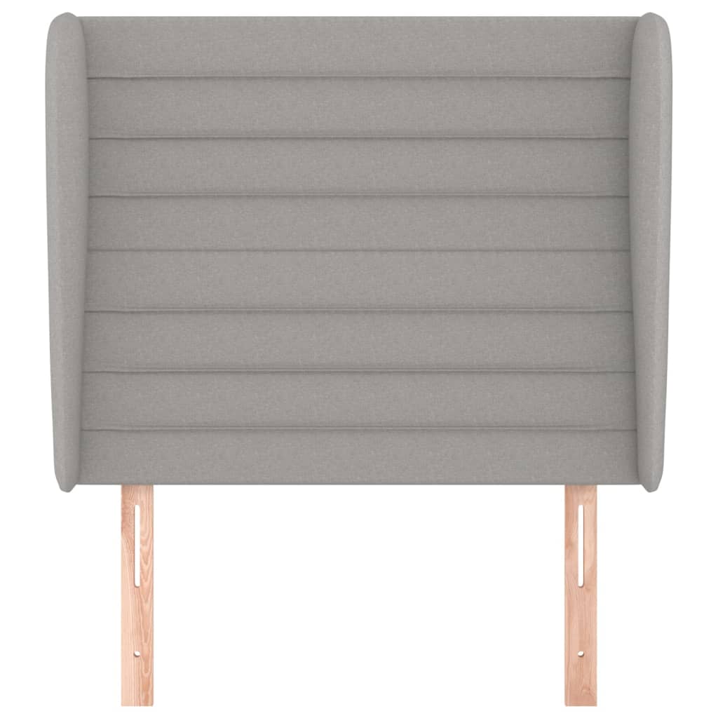 Testiera ad Orecchio Grigio Chiaro 103x23x118/128 cm in Tessuto