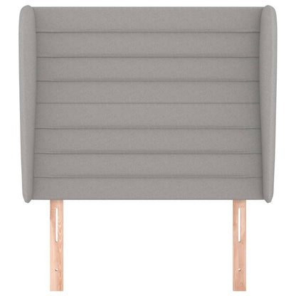 Testiera ad Orecchio Grigio Chiaro 103x23x118/128 cm in Tessuto