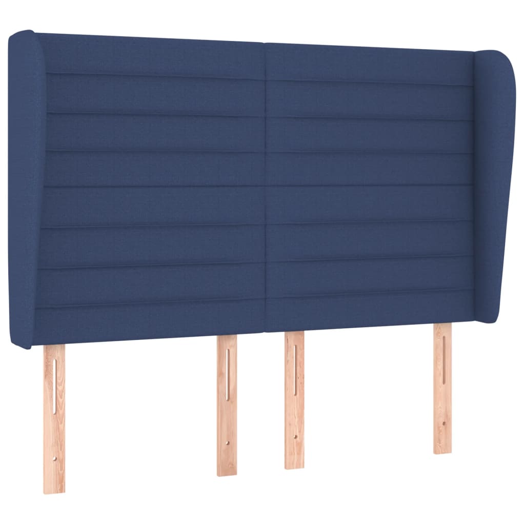 Testiera ad Orecchio Blu 147 x 23 x 118/128 cm in Tessuto