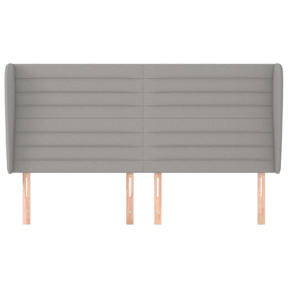 Testiera ad Orecchio Grigio Chiaro 163x23x118/128 cm in Tessuto
