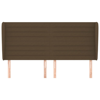 Testiera ad Orecchio Marrone Scuro 163x23x118/128 cm in Tessuto