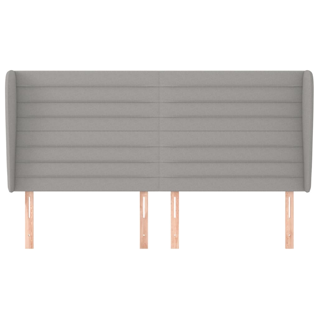 Testiera ad Orecchio Grigio Chiaro 183x23x118/128 cm in Tessuto