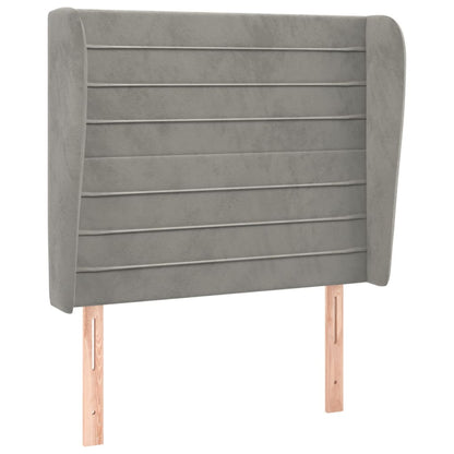 Testiera ad Orecchio Grigio Chiaro 83x23x118/128 cm in Velluto