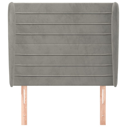Testiera ad Orecchio Grigio Chiaro 83x23x118/128 cm in Velluto