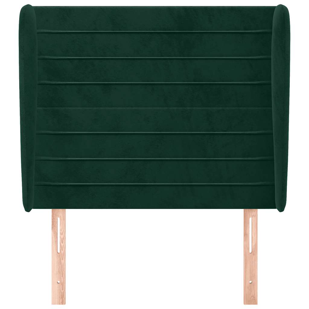 Testiera ad Orecchio Verde Scuro 83x23x118/128 cm in Velluto