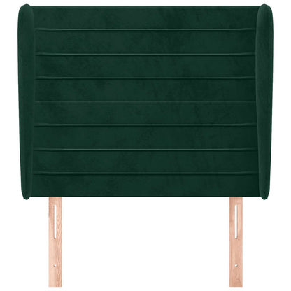 Testiera ad Orecchio Verde Scuro 83x23x118/128 cm in Velluto