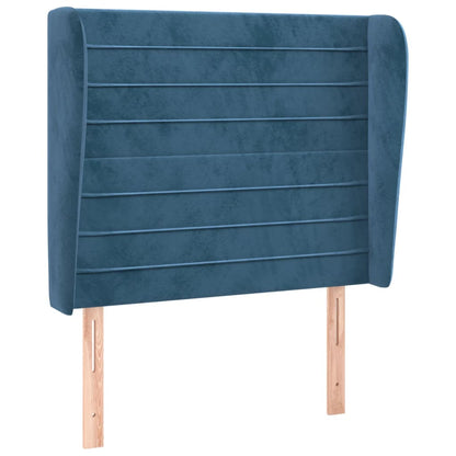 Testiera ad Orecchio Blu Scuro 83x23x118/128 cm in Velluto