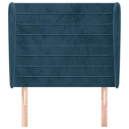 Testiera ad Orecchio Blu Scuro 83x23x118/128 cm in Velluto